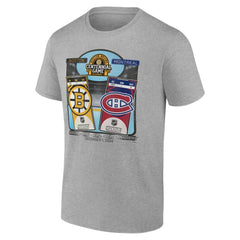 Boston Bruins vs. Montreal Canadiens Centennial Game Matchup T-Shirt - Heather Gray | US 202633193