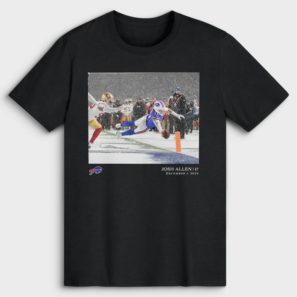 Josh Allen Buffalo Bills NFL Flash Features Week 13 T-Shirt - Black T-shirts