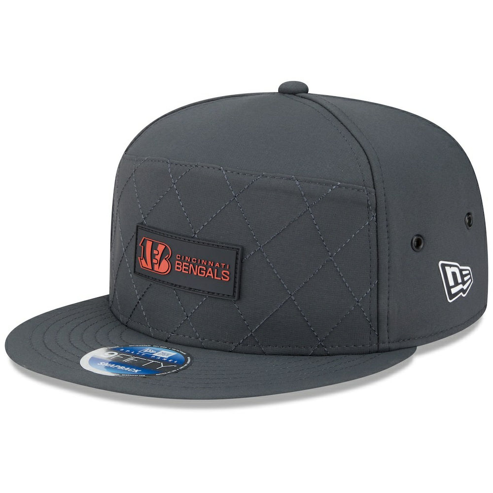 Cincinnati Bengals New Era 2025 Sideline Cold Weather Split Panel 9FIFTY Snapback Hat - Charcoal Hats