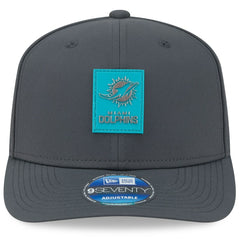 Miami Dolphins New Era 2025 Sideline Cold Weather 9SEVENTY Adjustable Hat - Charcoal Hats