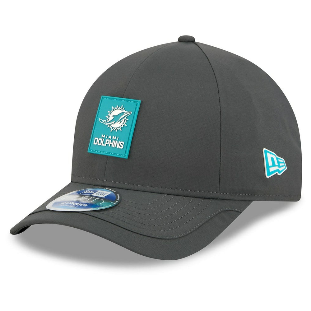 Miami Dolphins New Era 2025 Sideline Cold Weather 9FORTY M-Crown Adjustable Hat - Charcoal Hats