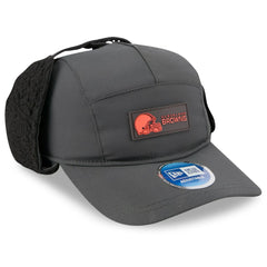 Cleveland Browns New Era 2025 Sideline Cold Weather Runner Dog Ear Adjustable Hat - Charcoal Hats