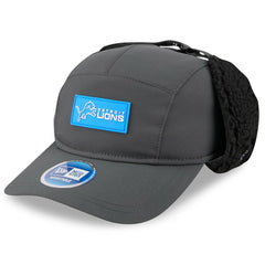 Detroit Lions New Era 2025 Sideline Cold Weather Runner Dog Ear Adjustable Hat - Charcoal Hats