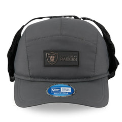 Las Vegas Raiders New Era 2025 Sideline Cold Weather Runner Dog Ear Adjustable Hat - Charcoal Hats