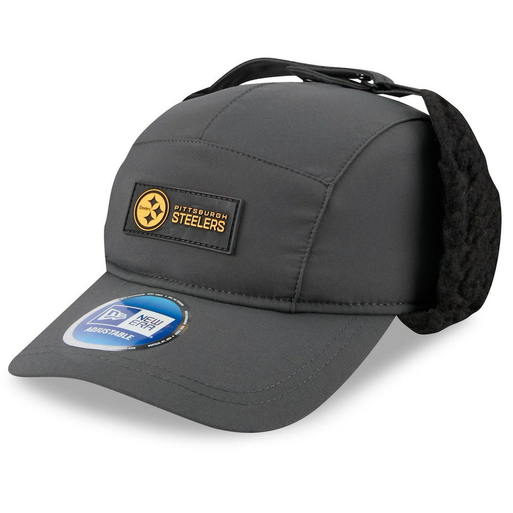 Pittsburgh Steelers New Era 2025 Sideline Cold Weather Runner Dog Ear Adjustable Hat - Charcoal Hats