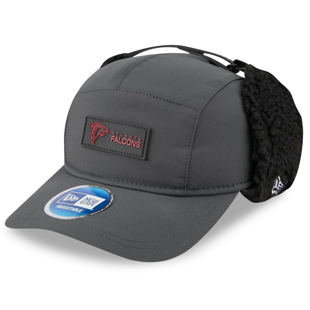 Atlanta Falcons New Era 2025 Sideline Cold Weather Runner Dog Ear Adjustable Hat - Charcoal Hats