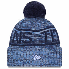 Tennessee Titans New Era 2025 Sideline Cold Weather Cuffed Knit Hat with Pom - Light Blue Hats