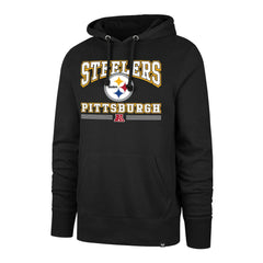 Pittsburgh Steelers '47 Packed House Headline Pullover Hoodie - Black Hoodies