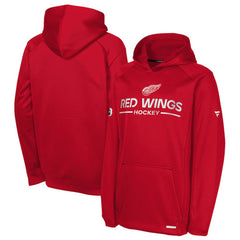 Detroit Red Wings Fanatics Youth Authentic Pro Rink Raglan Hoodie - Red | US 202634974