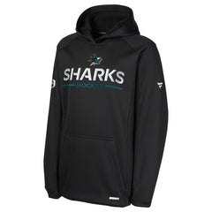 San Jose Sharks Fanatics Youth Authentic Pro Rink Raglan Hoodie - Black | US 202634977
