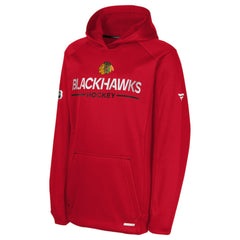 Chicago Blackhawks Fanatics Youth Authentic Pro Rink Raglan Hoodie - Red | US 202634984