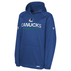 Vancouver Canucks Fanatics Youth Authentic Pro Rink Raglan Hoodie - Blue | US 202634991