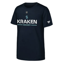 Seattle Kraken Fanatics Youth Authentic Pro Wordmark T-Shirt - Navy | US 202635002