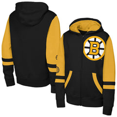 Boston Bruins Outerstuff Youth Face Off Full-Zip Hoodie - Black | US 202635096