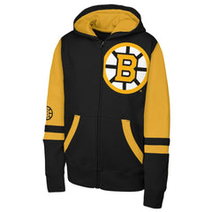 Boston Bruins Outerstuff Youth Face Off Full-Zip Hoodie - Black | US 202635096