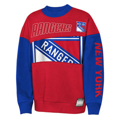 New York Rangers Outerstuff Youth Impact Player Sweatshirt - Red/Blue | US 202635174