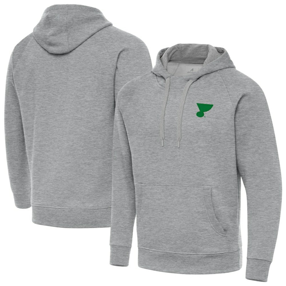 St. Louis Blues Antigua St. Patrick's Day Victory Pullover Hoodie - Heather Gray | US 202635217