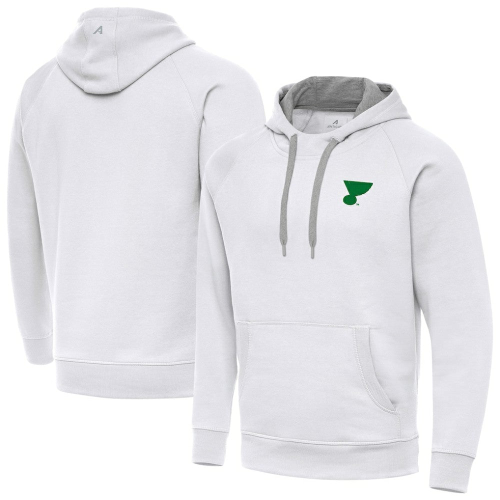 St. Louis Blues Antigua St. Patrick's Day Victory Pullover Hoodie - White | US 202635218