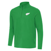 Detroit Red Wings Antigua St. Patrick Intent Quarter-Zip Pullover Top - Kelly Green | US 202635305