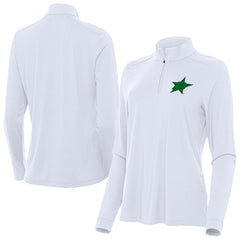 Dallas Stars Antigua Women's St. Patrick's Day Intent Quarter-Zip Performance Pullover - White | US 202635352