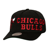 Chicago Bulls Busted Logo Wordmark Wrap-Around Pro Pinch Adjustable Hat Black - Mitchell & Ness outlet