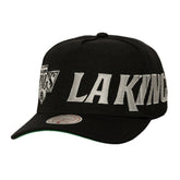 Los Angeles Kings Mitchell & Ness Busted Logo Wordmark Wrap-Around Pro Pinch Adjustable Hat - Black | US 202641038
