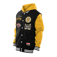 Boston Bruins New Era Full-Snap Fleece Hoodie Jacket - Black/Gold | US 202641094