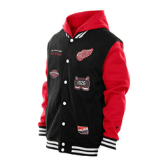 Detroit Red Wings New Era Full-Snap Fleece Hoodie Jacket - Black/Red | US 202641114