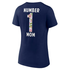 Dallas Cowboys Women's Floral Number 1 Mom V-Neck T-Shirt - Navy T-shirts