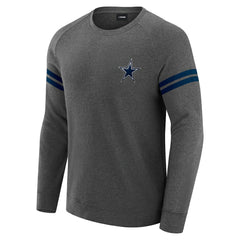 Dallas Cowboys J. Palmer Players Lounge Raglan Tri-Blend Sweatshirt - Dark Heather Gray Sweatshirts