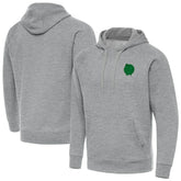 Boston Celtics Antigua St. Patrick's Day Victory Raglan Pullover Hoodie Heather Gray