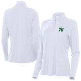 Philadelphia 76ers Antigua Women's St. Patrick's Day Intent Quarter-Zip Top White