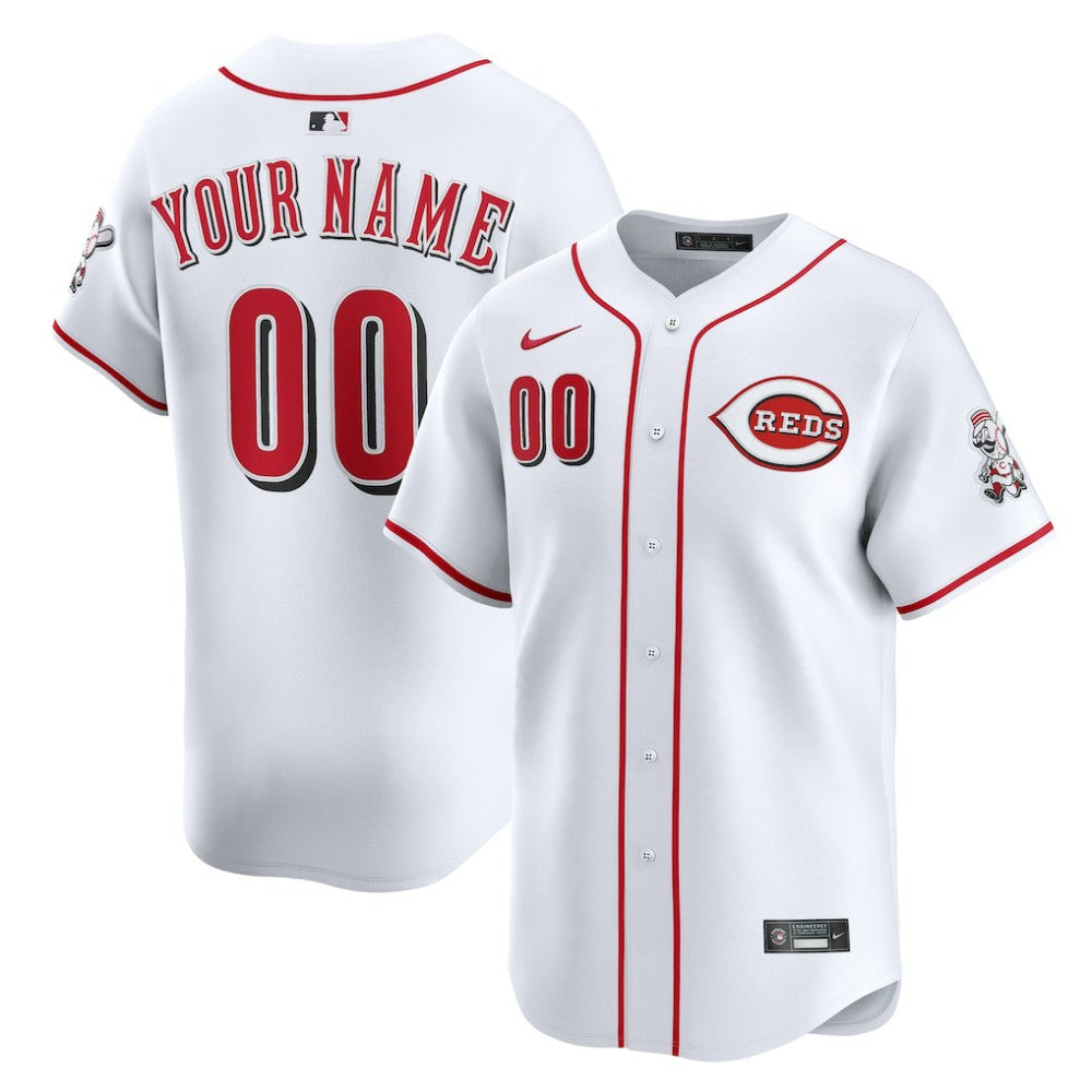 Cincinnati Reds Nike Home Limited Custom Jersey - White Jerseys