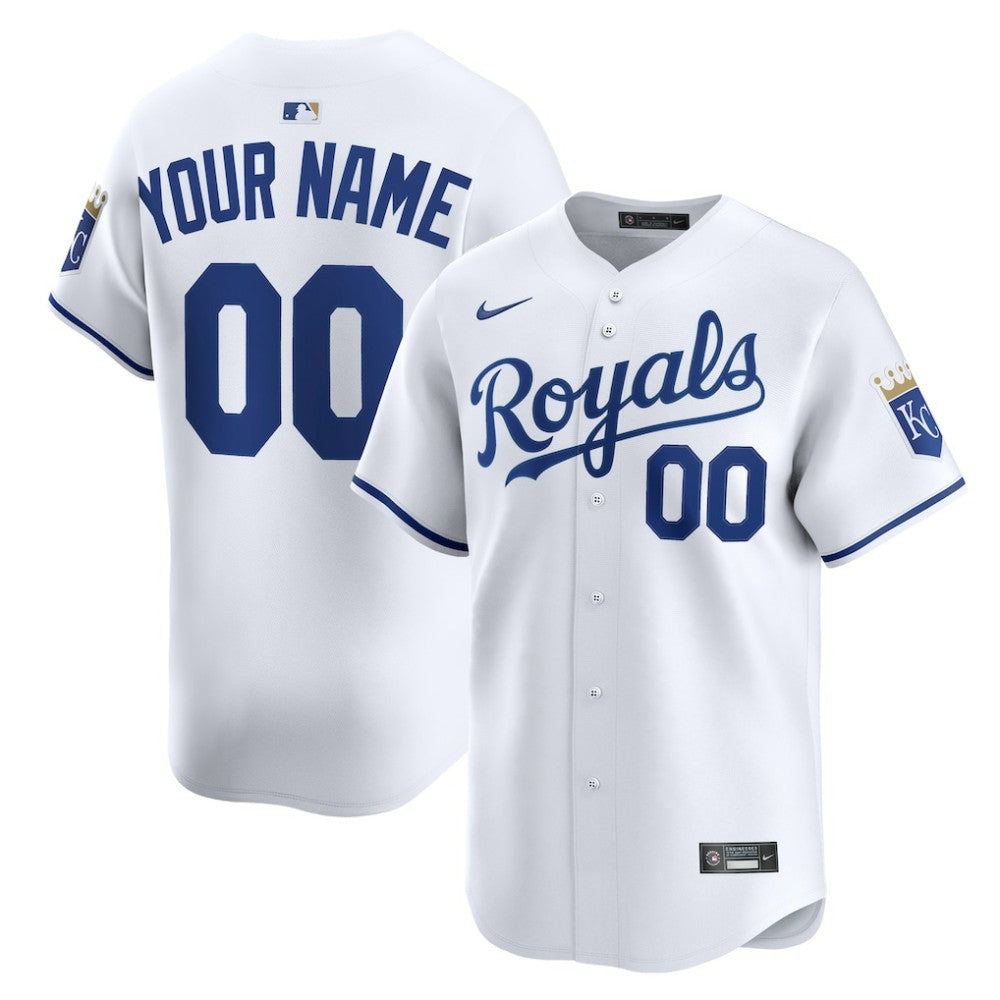 Kansas City Royals Nike Home Limited Custom Jersey - White Jerseys