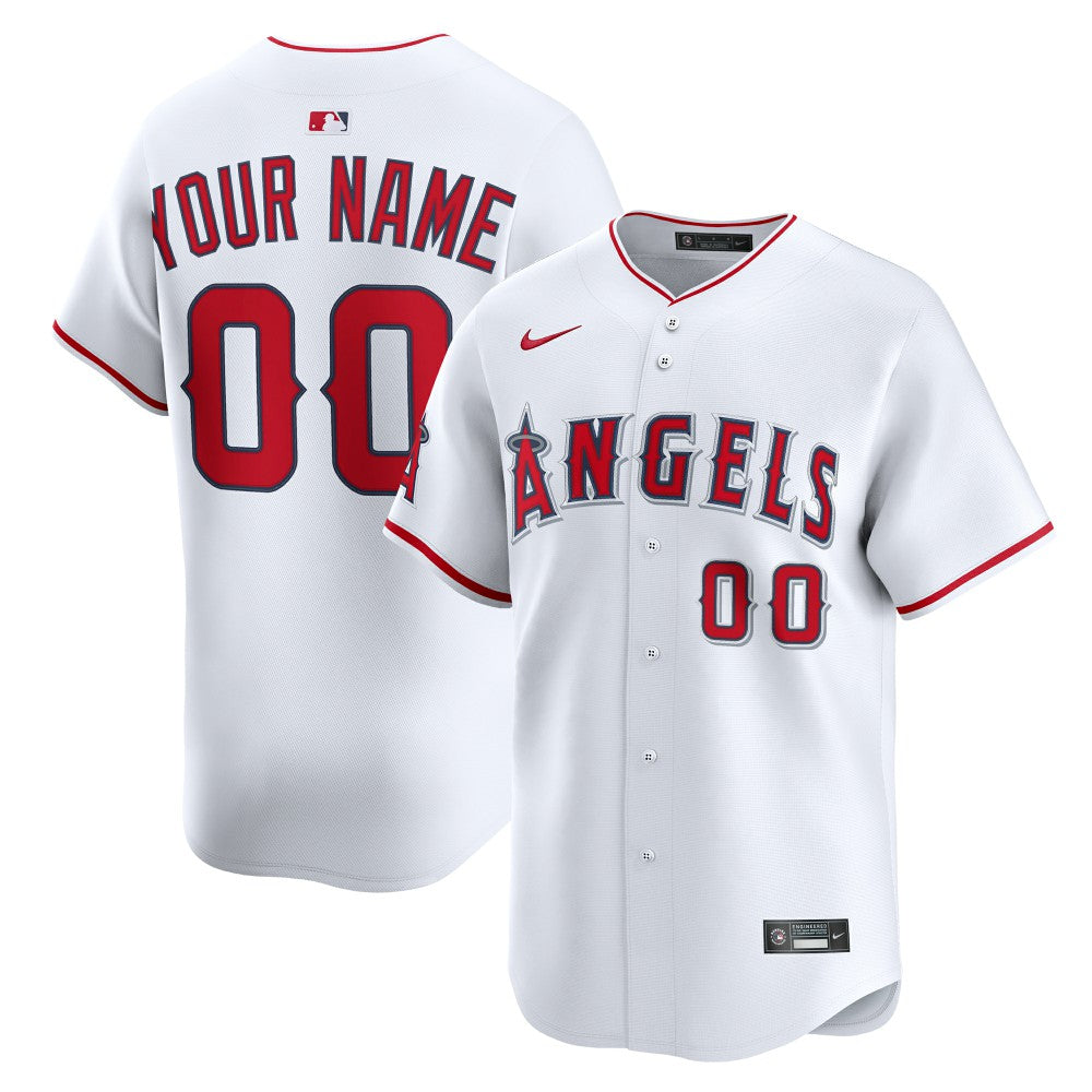 Los Angeles Angels Nike Home Limited Custom Jersey - White Jerseys