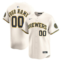 Milwaukee Brewers Nike Home Limited Custom Jersey - Cream Jerseys
