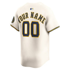 Milwaukee Brewers Nike Home Limited Custom Jersey - Cream Jerseys