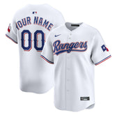 Texas Rangers Nike Home Limited Custom Jersey - White Jerseys