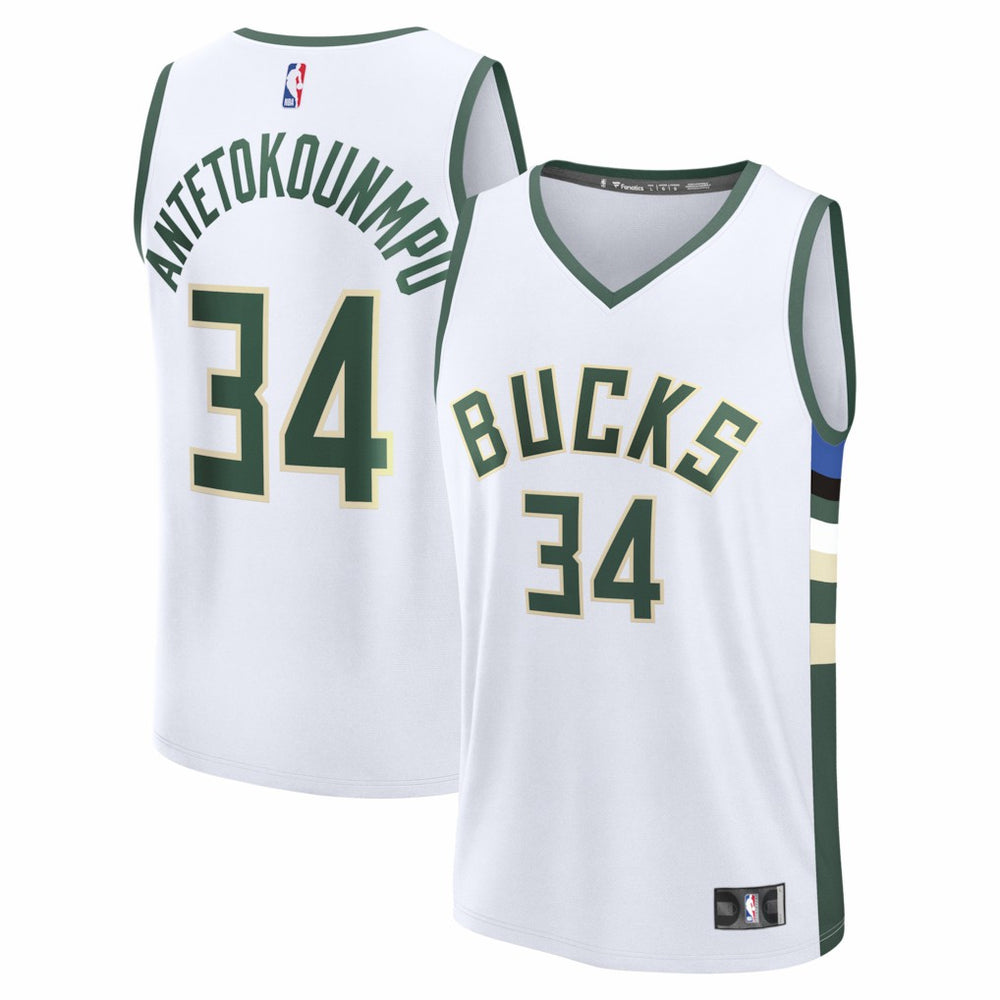 Giannis Antetokounmpo Milwaukee Bucks Fast Break Replica Player Jersey Association Edition White - Fanatics
