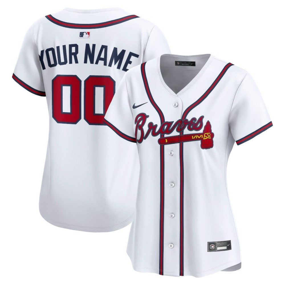 Atlanta Braves Nike Women's Home Limited Custom Jersey - White Jerseys