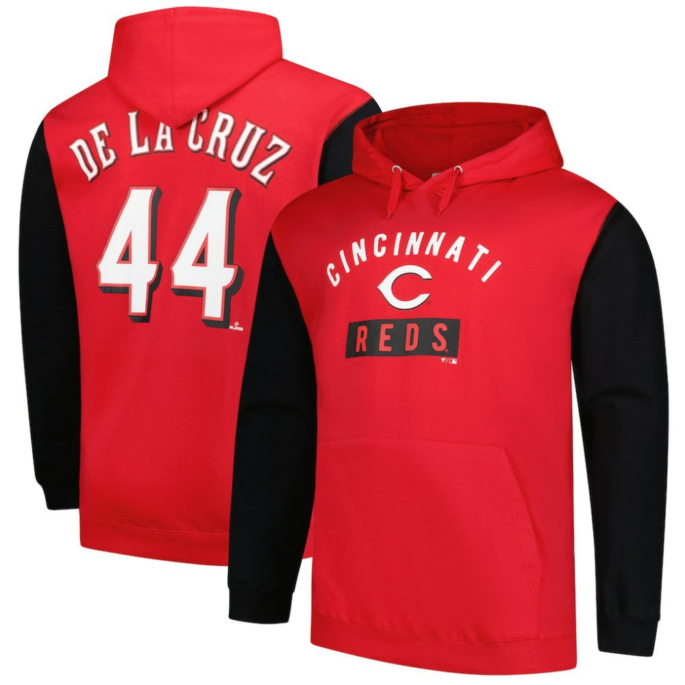 Elly De La Cruz Cincinnati Reds Profile Big & Tall Fleece Pullover Hoodie - Red Hoodies