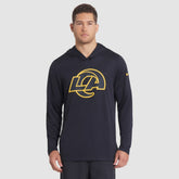 Los Angeles Rams 2025 Rivalries Collection Sideline Dri-FIT Long Sleeve Hoodie T-Shirt - Midnight Blue Hoodies