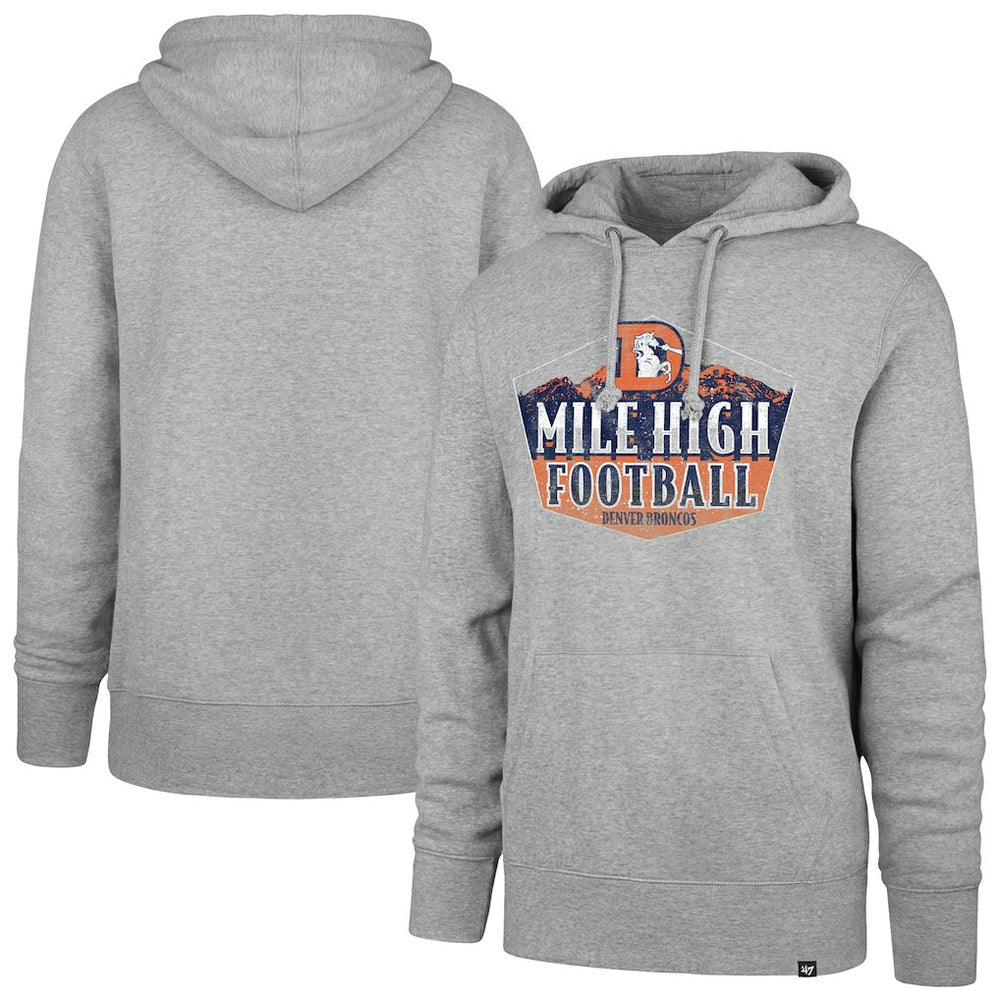 Denver Broncos '47 Headline Pullover Hoodie - Gray Hoodies