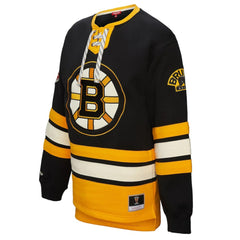 Boston Bruins Mitchell & Ness Women's Heritage Lace-Up Pullover Sweatshirt - Black | US 202660258
