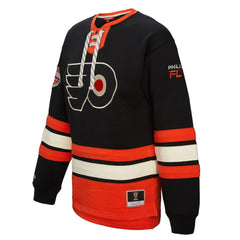 Philadelphia Flyers Mitchell & Ness Women's Heritage Lace-Up Pullover Sweatshirt - Black | US 202660263