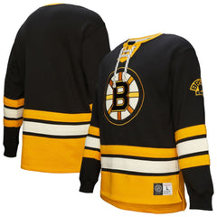 Boston Bruins Heritage Lace-Up Pullover Sweatshirt - Black | US 202660268