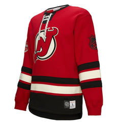 New Jersey Devils Heritage Lace-Up Pullover Sweatshirt - Red | US 202660278