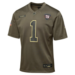 Malik Nabers New York Giants Youth 2025 Salute to Service Game Jersey - Olive Jerseys