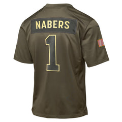 Malik Nabers New York Giants Youth 2025 Salute to Service Game Jersey - Olive Jerseys