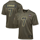 C.J. Stroud Houston Texans Youth 2025 Salute to Service Game Jersey - Olive Jerseys